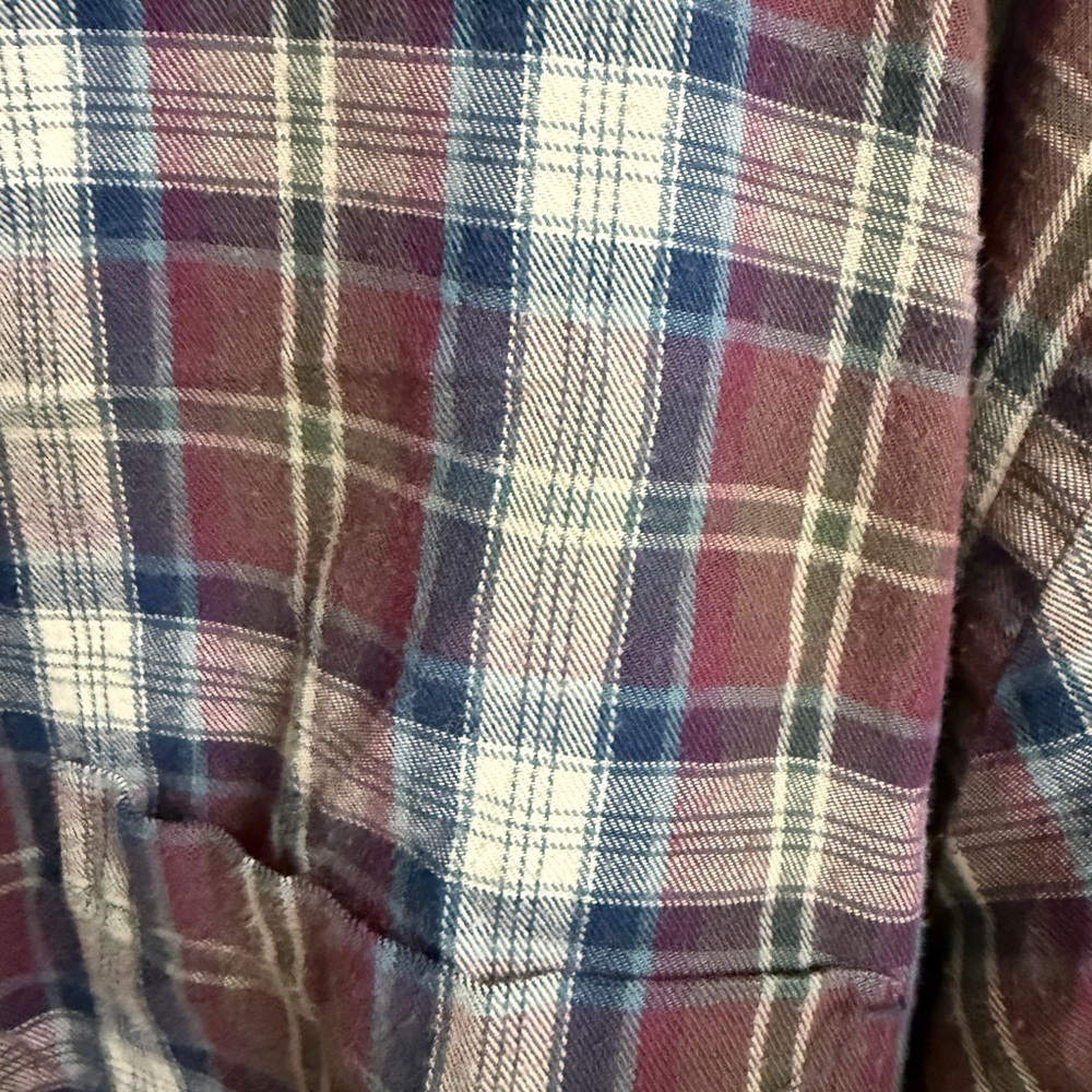 Joseph Abboud Cotton Cashmere Soft Burgundy Plaid Shirt XL Big and Tall Classic - Picture 3 of 7